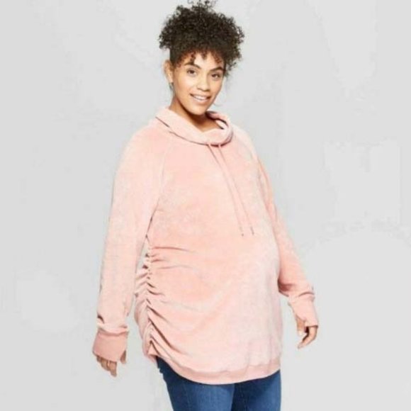 Ingrid & Isabel Tops - NWT Isabel Plus Maternity Velour Pullover Pink